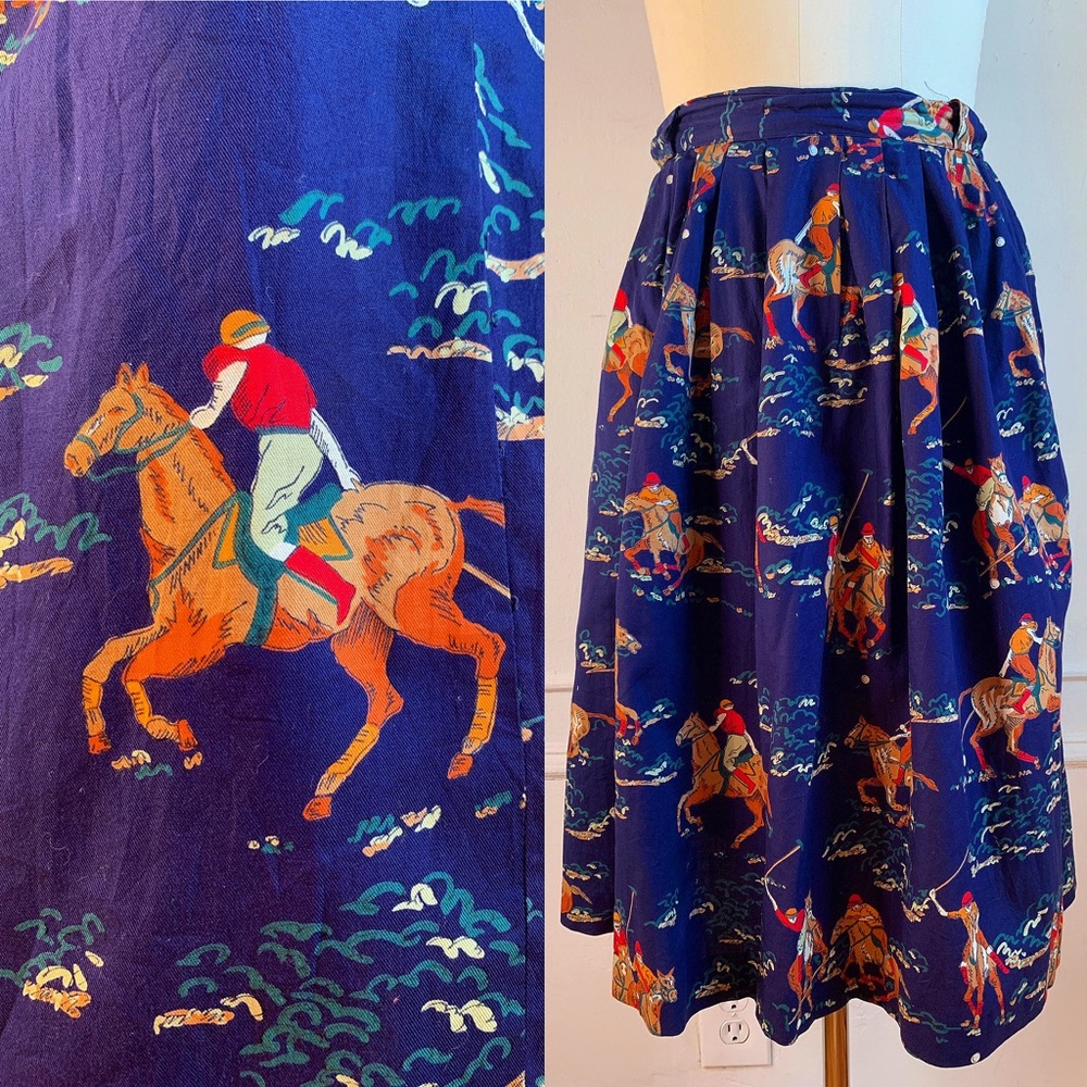 Vintage Charter Club Polo Match Midi Skirt